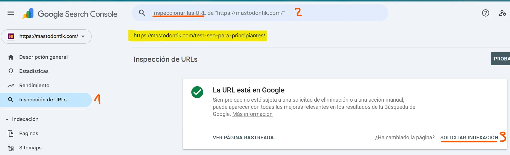indexación manual en Google Search Console